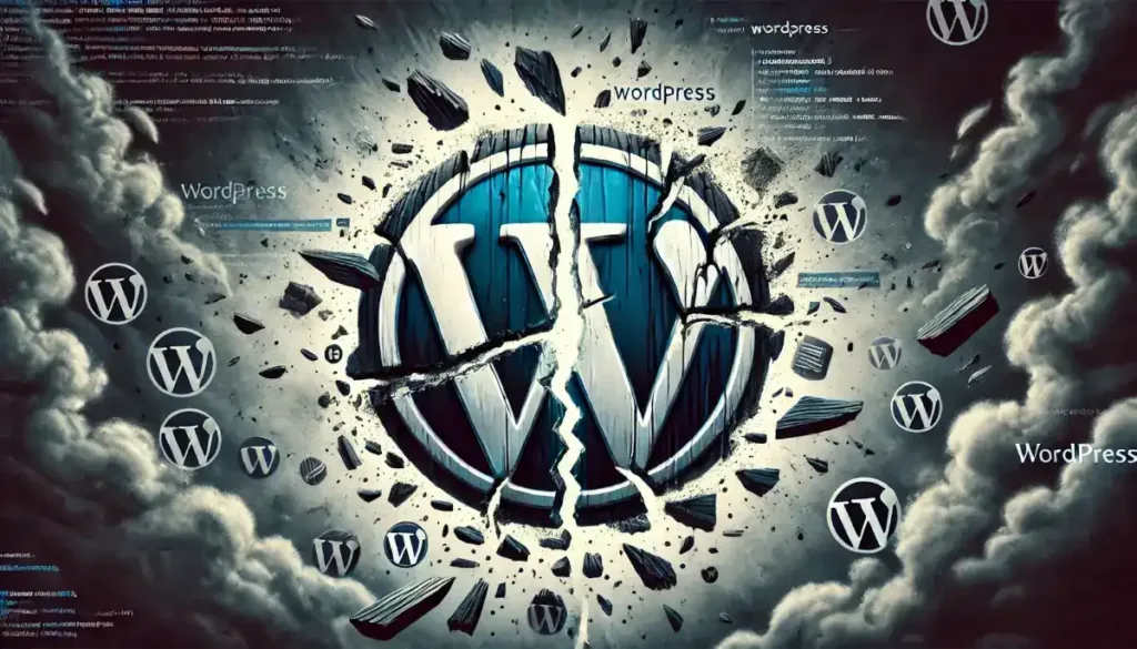 Il simbolo di WordPress, diviso in due