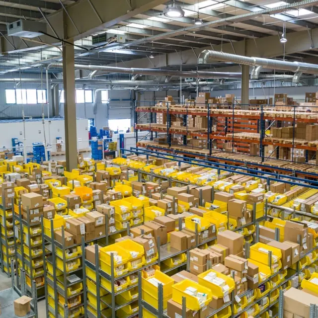 A picture of an E-commerce warehouse