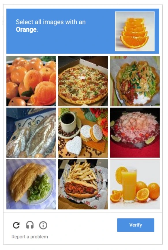 reCAPTCHA v2 challenge